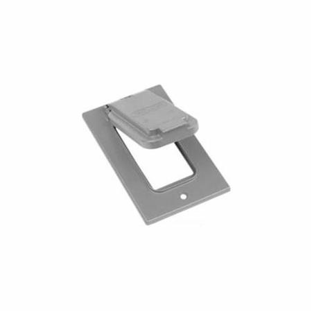 MULBERRY Electrical Box Cover, 1 Gang, Rectangular, Aluminum, GFCI Receptacle 30554